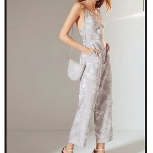 Urban Outfitters Lily Jacquard Lace up Jumpsuit